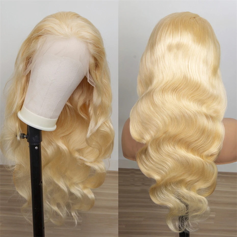 250% 300% High Density Bone Straight 13x4 13x6 HD Transparent Lace Front Human Hair Wigs For Women 613 Honey Blonde 360 Full Lace Wig Pre Plucked With Baby Hair