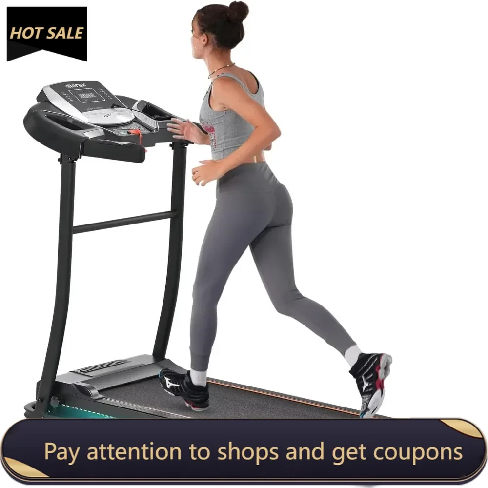 

Electric Folding Treadmill – Easy Assembly Fitness Motorized Running Jogging Machine with Speakers for Home Use Freight free