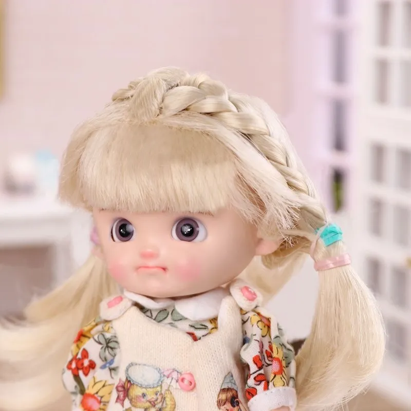 

Bjd Toys Bjd Wig Hair Yellow Ob11 1/12 Doll Wig Soft Imitation Wool Wig Silk Imitation 4 Style Color Bjd Wigs Doll Accessories