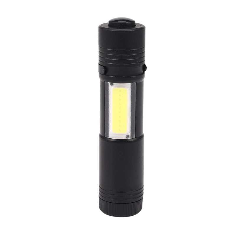 New Mini Portable Aluminum Q5 LED Flashlight XPE&COB Work Light Lanterna Powerful Pen Torch Lamp 4 Modes Use 14500 Or AA