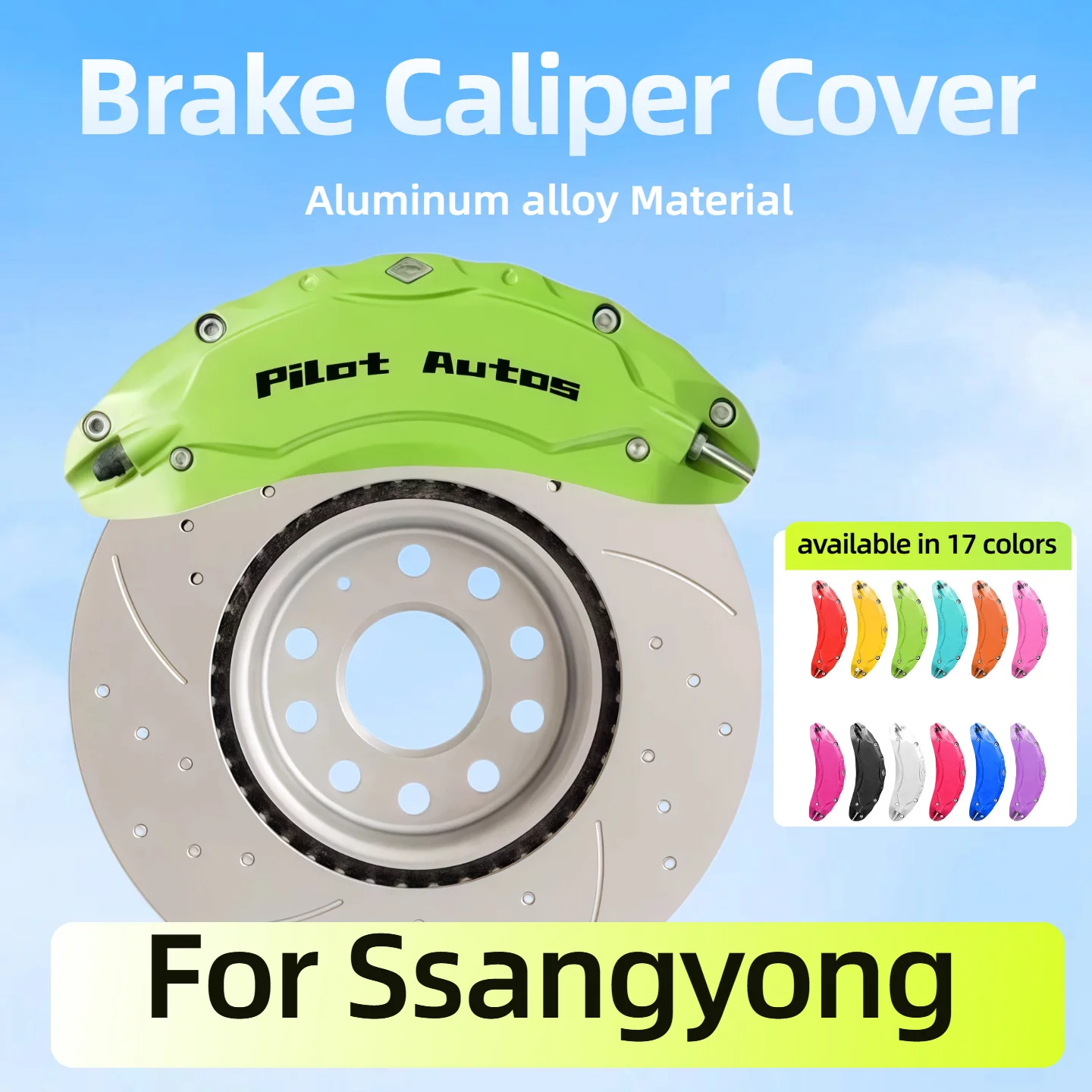 Capa de Caliper de Freio em Liga de Alumínio para Ssangyong, Compatível com Rexton, Korando, Tivoli, Torres, Torres EVX, Musso, Musso EV, Actyon