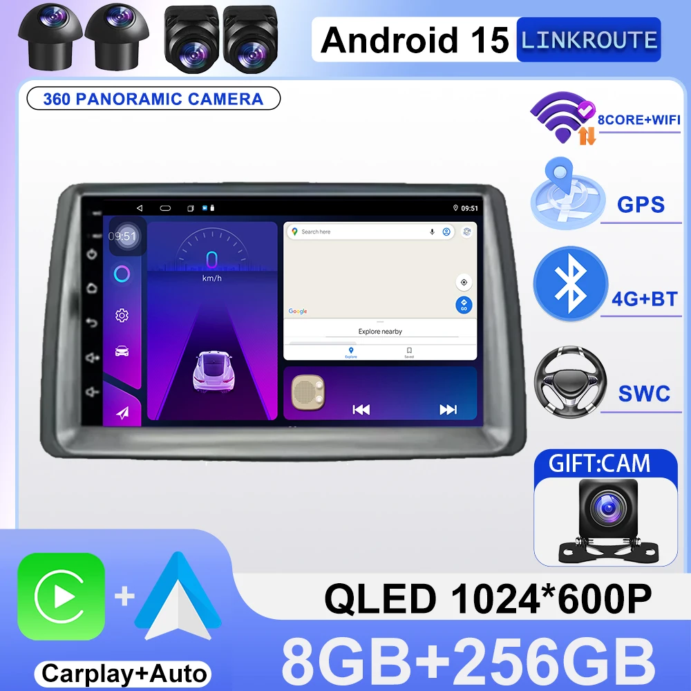 

Car Radio For Fiat Panda 2003 2004 2005 2006 2007 2008 - 2012 Carplay Navigation GPS Auto Stereo Multimedia Player 5G Wifi Video