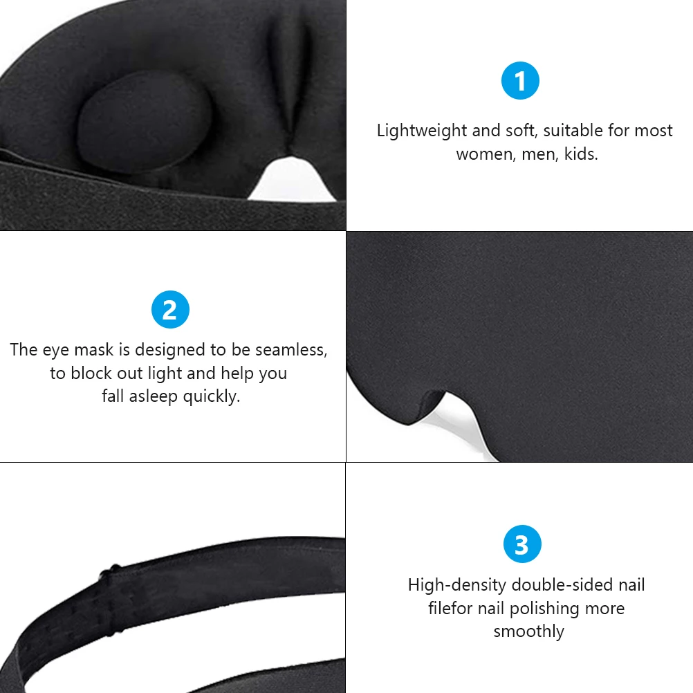 

Lightweight Eye Mask Home Travel Blocking Light Soft Adjustable Nap Reusable Eye Shade For Unisex