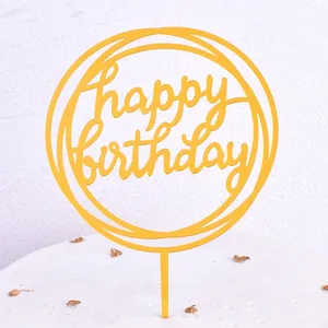 Alles Gute zum Geburtstag Toper Kuchen, verschiedene Stile, Schwarz und Gold, Babyparty, Geburtstagsfeier, Flaggenkuchendekorationen, 10pcs 10 Hauptverkaufsgeburtstagstorte Ornament - №9