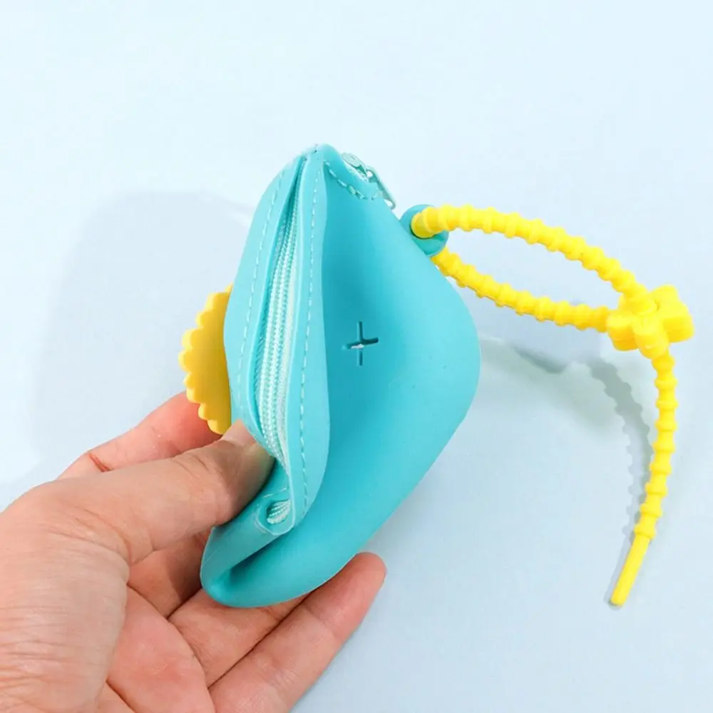 Novos buracos bolsa de moedas silicone zíper saco de dinheiro saco de armazenamento