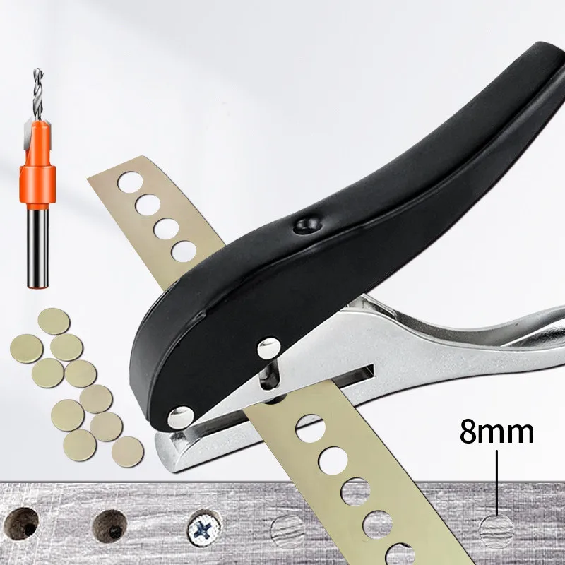 Punching Tool 3MM 6MM 8MM 10MM Hole Edge Banding Punching Pliers Screw Hole Hat Woodworking Tool Leather Hole Punch Hidden Hole