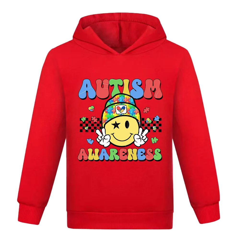 Spring Boys Autism Is My Super Power Printing Hoodies for Children Fashion Streetwear Hooded Sweatshirts Harajuku Tops Clothing view 5