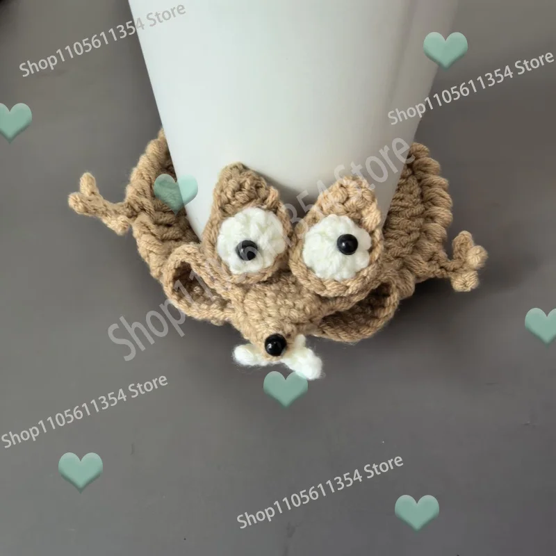 Lizard Cup Mat, Cute Animal Crochet Squirrel Coasters Heat Resistant Funny Crochet Coasters Woven