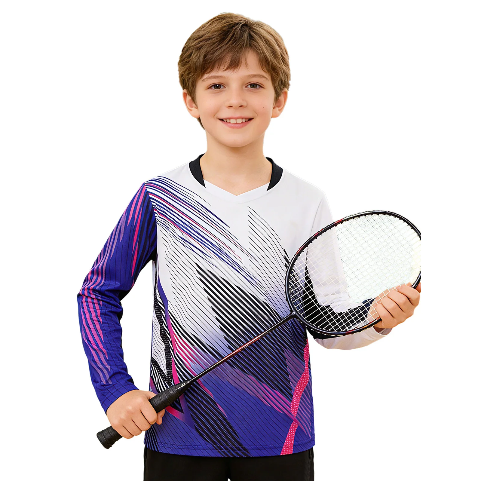 

Детская футболка с длинными рукавами для мальчиков, спортивная футболка, быстросохнущая спортивная футболка для футбола, баскетбола, бадминтона, спортивные футболки