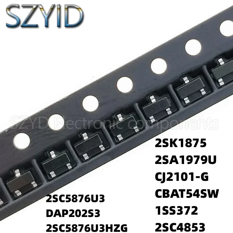 100PCS SOT323 2SC5876U3 DAP202S3 2SC5876U3HZG 2SK1875 2SA1979U CJ2101-G CBAT54SW 1SS372 2SC4853