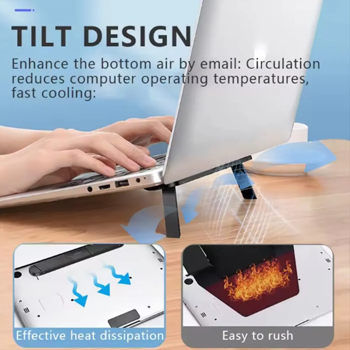 T527C-Desk Elevated Hanging Vertical Support Foldable Portable Laptop Stand HOT