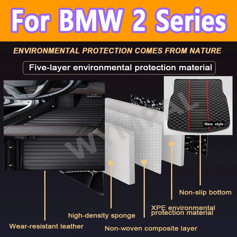

Luxury Car Floor Mats For BMW 2 Series Gran Tourer 216i 218i 220i 225i 225xe 216d 218d 220d 2014-2020 Interior full mats