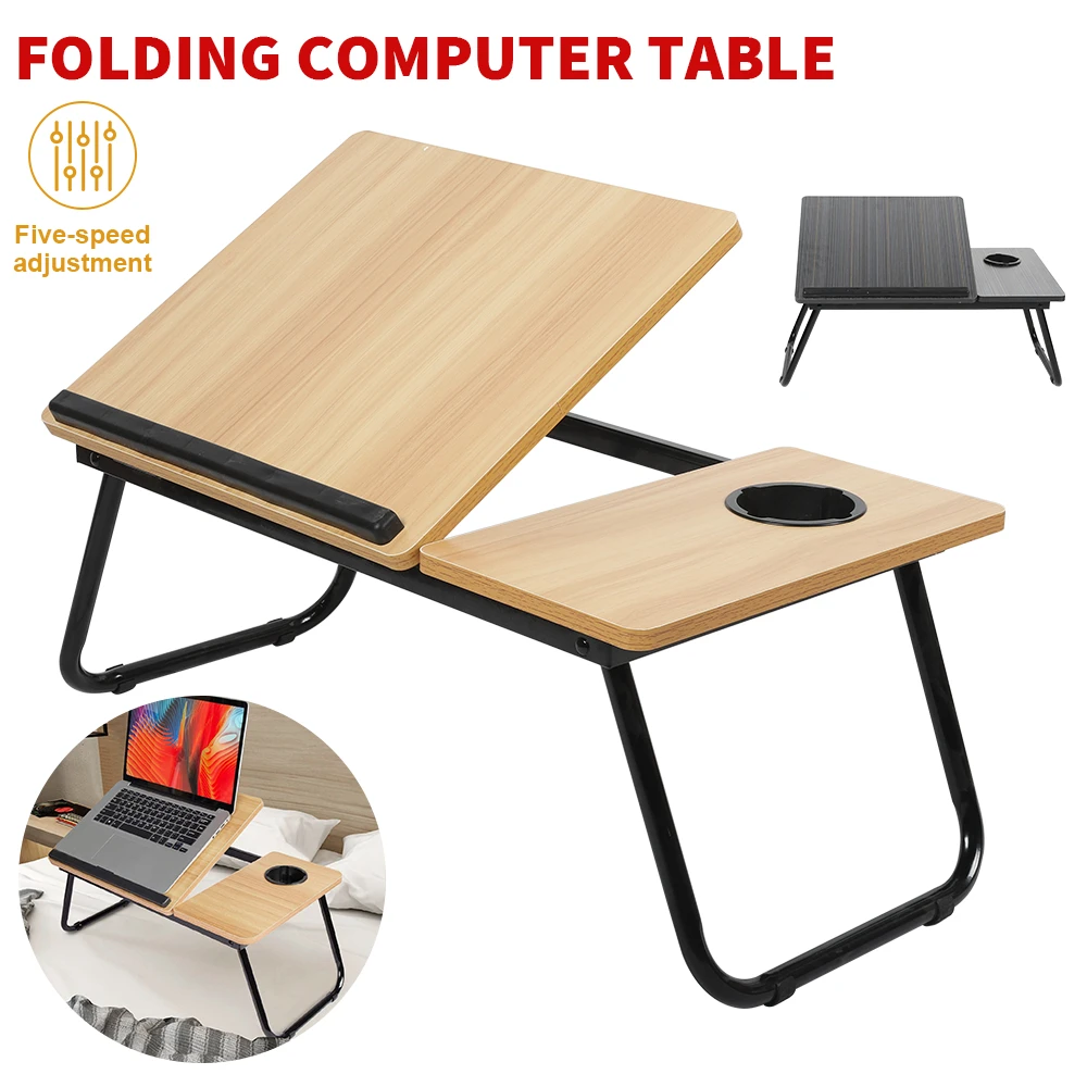 Tavolo pigro portatile Scrivania per computer pieghevole Tavolo pieghevole con regolazione dell'altezza a 5 livelli per divano e letto Scrivania per studio a casa in dormitorio