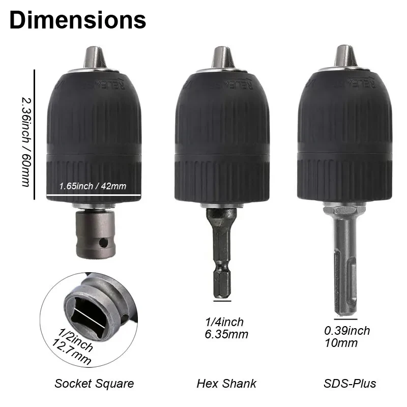 Keyless Drill Chuck 2-13mm Capacity | 1/2