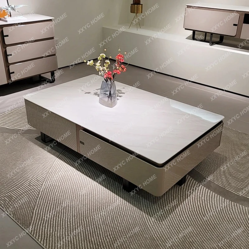 X-S   Modern Minimalist Living Room  Style Minimalist Drawer Coffee Table Marble Home Coffee Table HG