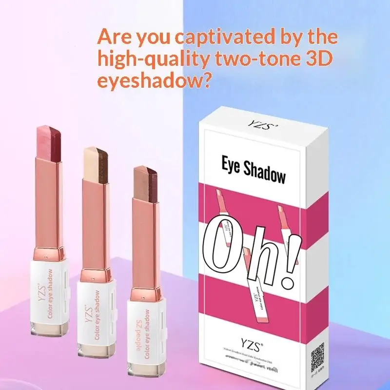 ดินสอเขียนขอบตาสองสี กลิตเตอร์ไฮไลท์ ดินสอเขียนขอบตาแต่งตา กันน้ำ ติดทนนาน ใช้งานง่าย สำหรับผู้หญิง