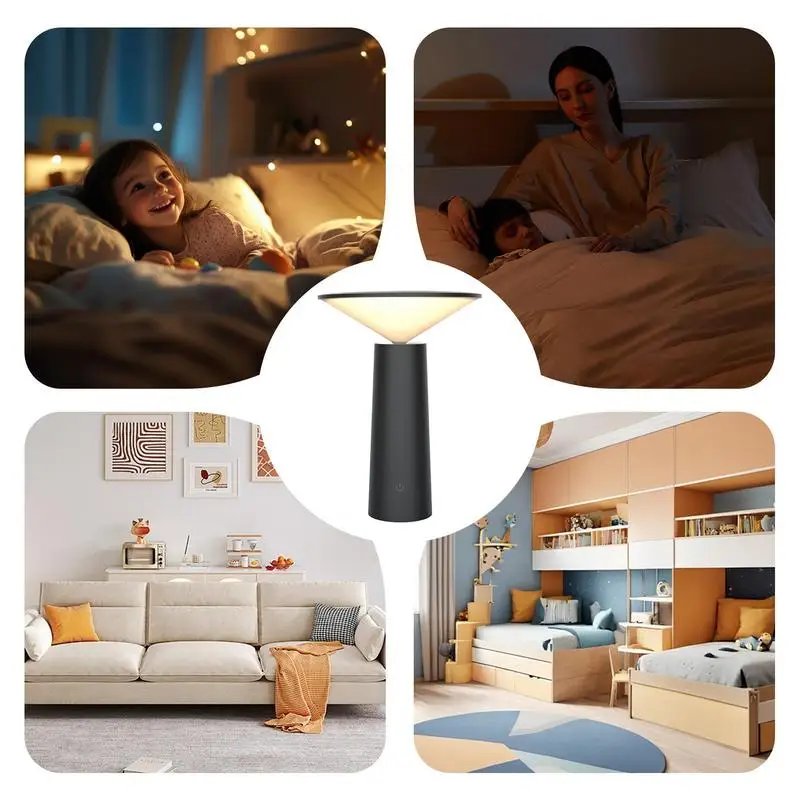 Wireless Charging Lamp Bedside Portable Nightlight Adjustable USB Charging 3 Color Temperatures Movable Cordless Led Desk Light