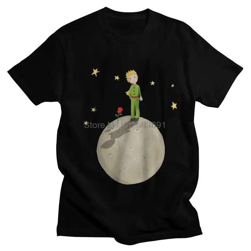 Classic Fiction The Little Prince T Shirts Men Short Sleeve Cotton T-shirts France Fairy Tale Tees Top Novelty Tshirts Gift Idea