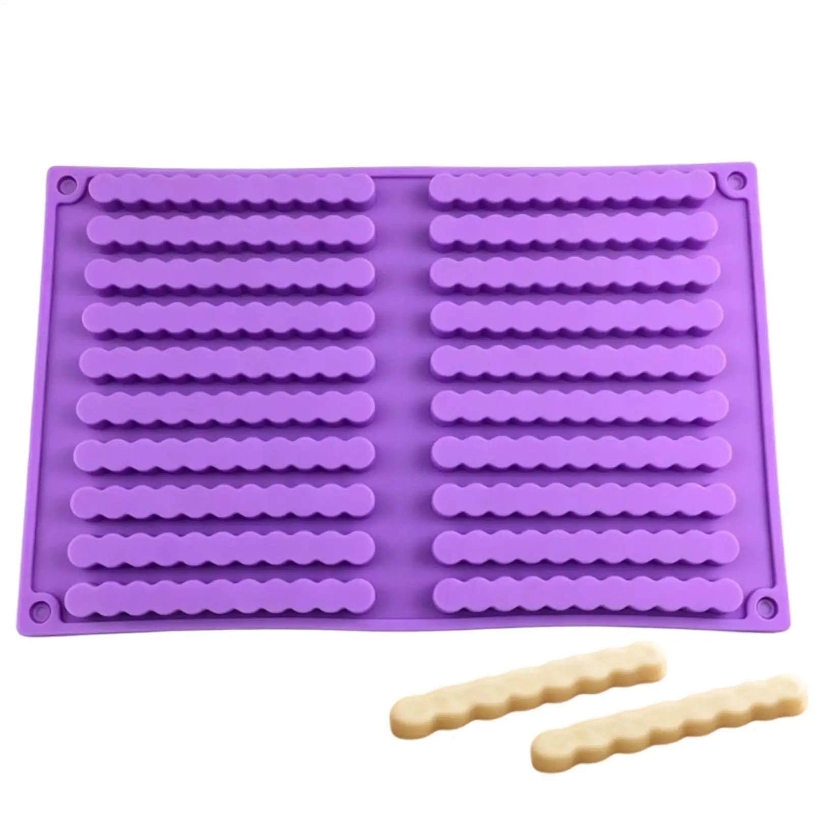 20 Holes Wave Rectangle Cylinder Fondant Chocolate Silicone Mold Ice Cubes Tray Mold Soap Resin Cake Candy Baking Decoration