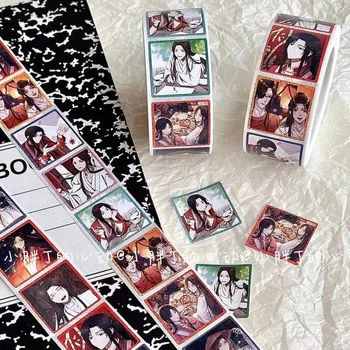 500pcs/Roll Heaven 공식 축복 애니메이션 씰링 스티커 DIY PVC 노트북 데칼 장식 Stiker 보상 선물 완구