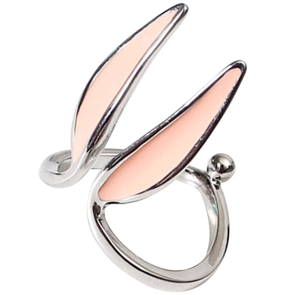 

Bunny Ears Ring Unique Shape Copper Material Smooth Edges Adjustable Opening Ring Women Fashion Jewelry All Occasions