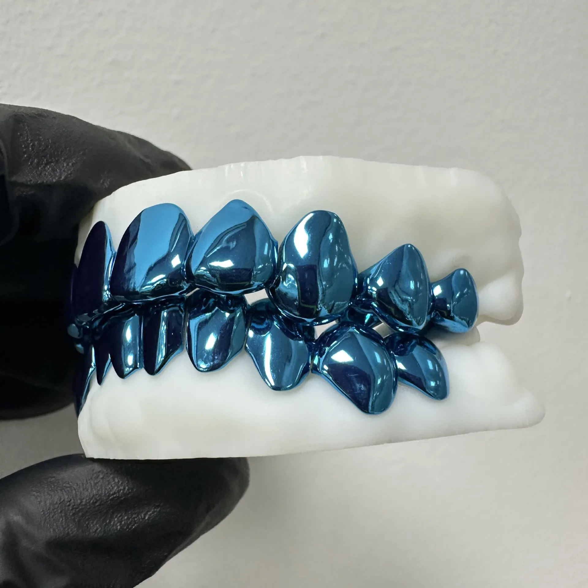 Blue Electroplated Grill Top 8 Bottom 8 European And American Cross-border Hot-selling Grillz