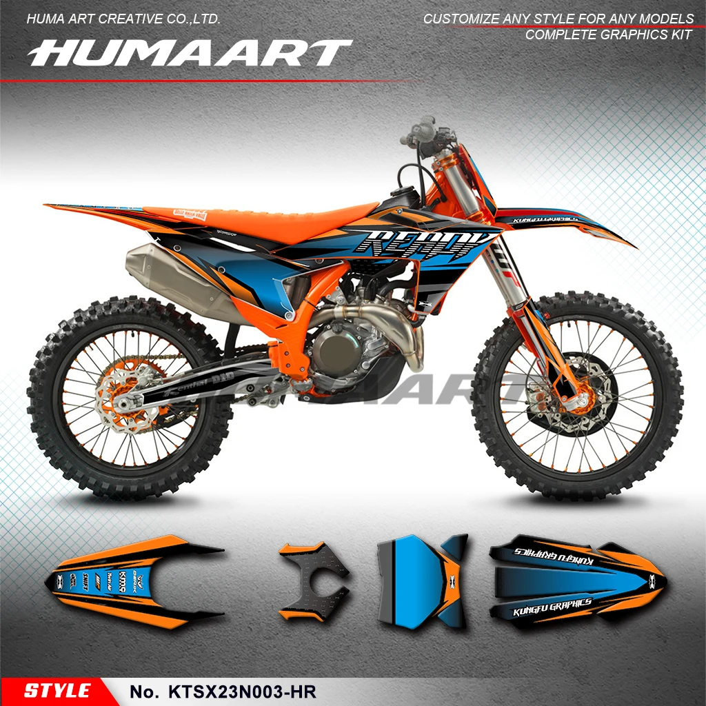 

Набор наклеек HUMAART Racing Graphics MX для KTM SX SXF SX-F EXC F XCW 125 150 250 300 350 450 500 2023