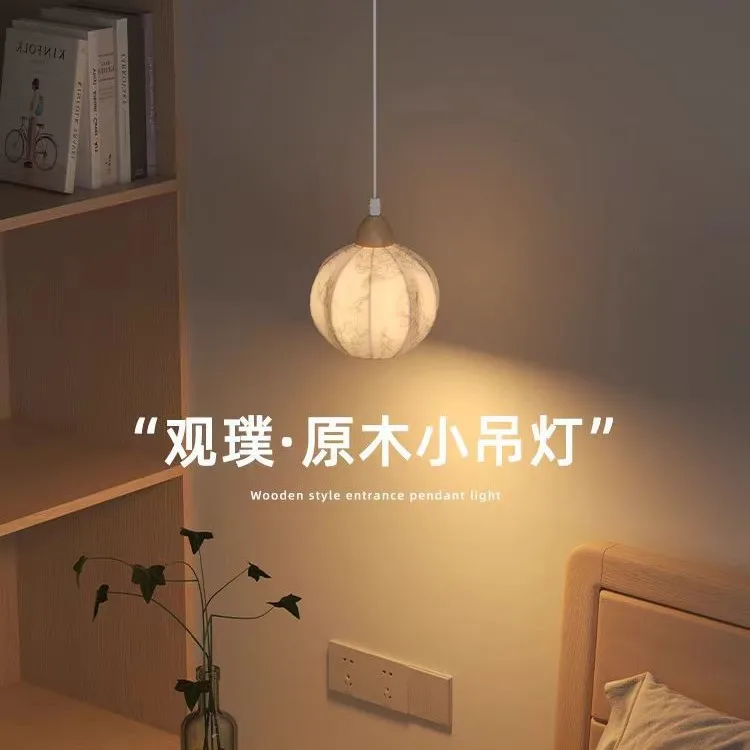 

Guanpu log wind bedside small chandelier entrance art decoration chandelier master bedroom advanced atmosphere light