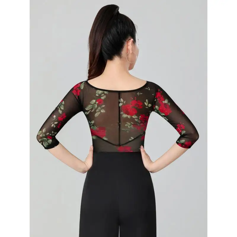 Nuevo Leotardo de baile latino para mujeres/niñas/señoras, nueva Salsa Sexy/salón de baile/tango/cha Cha/rumba/samba/top latino