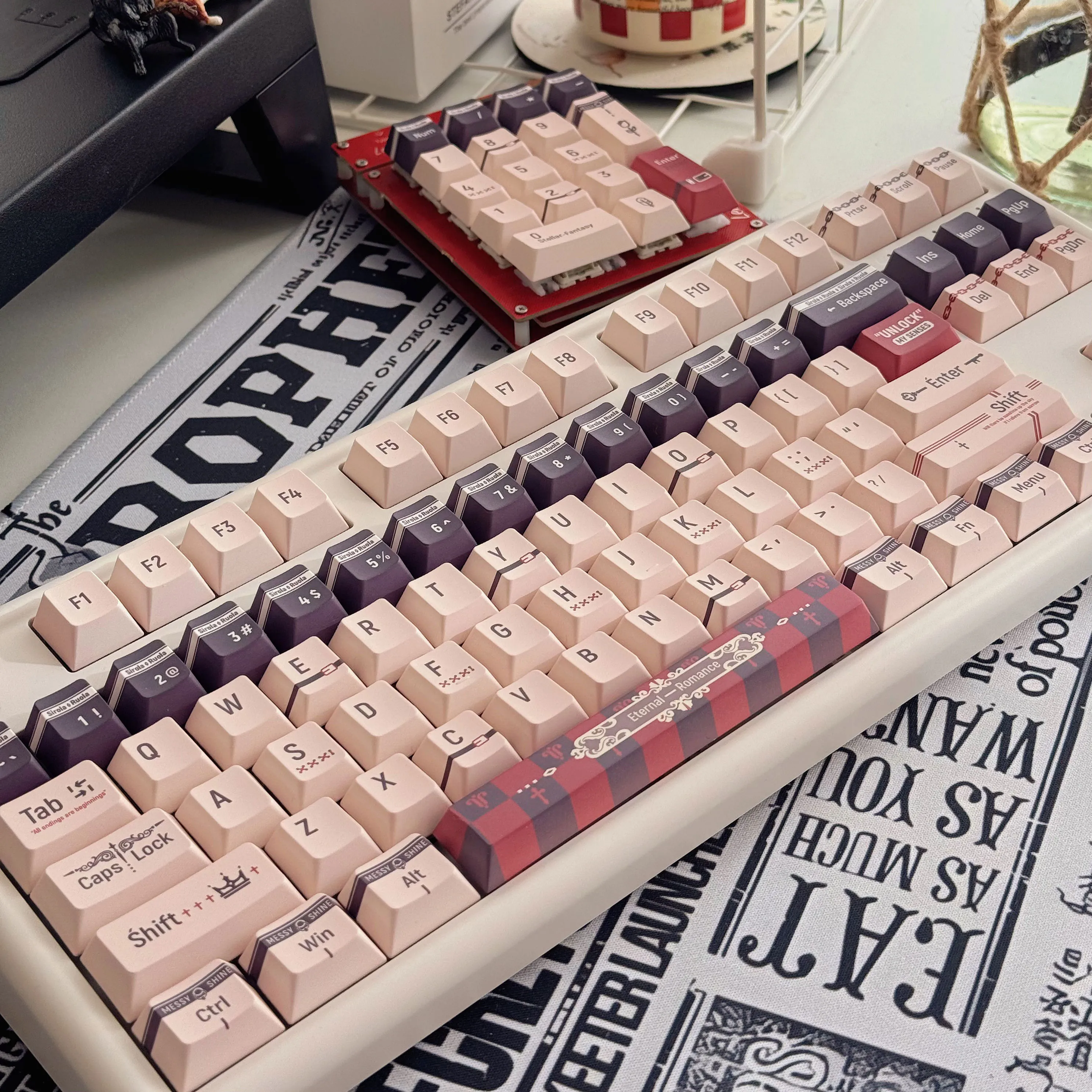 120 Keys Withered Thorns Keyboard Key cap Five Side Dye Sub PBT Keycaps Cherry/MOA Profile for MX Switches Keyboard