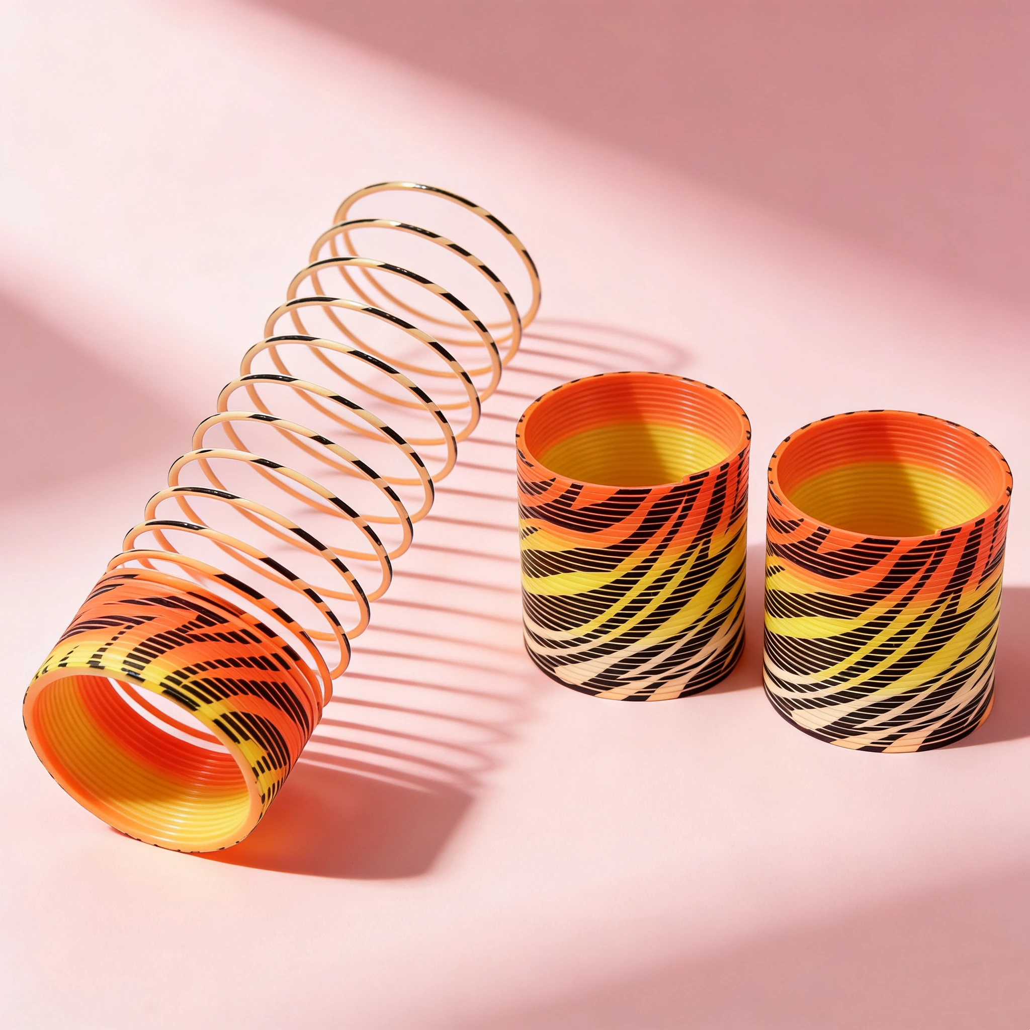 

1/3pcs Orange Striped Iridescent Magic Slinky, Halloween Themed Kids Fidget Spring Toy