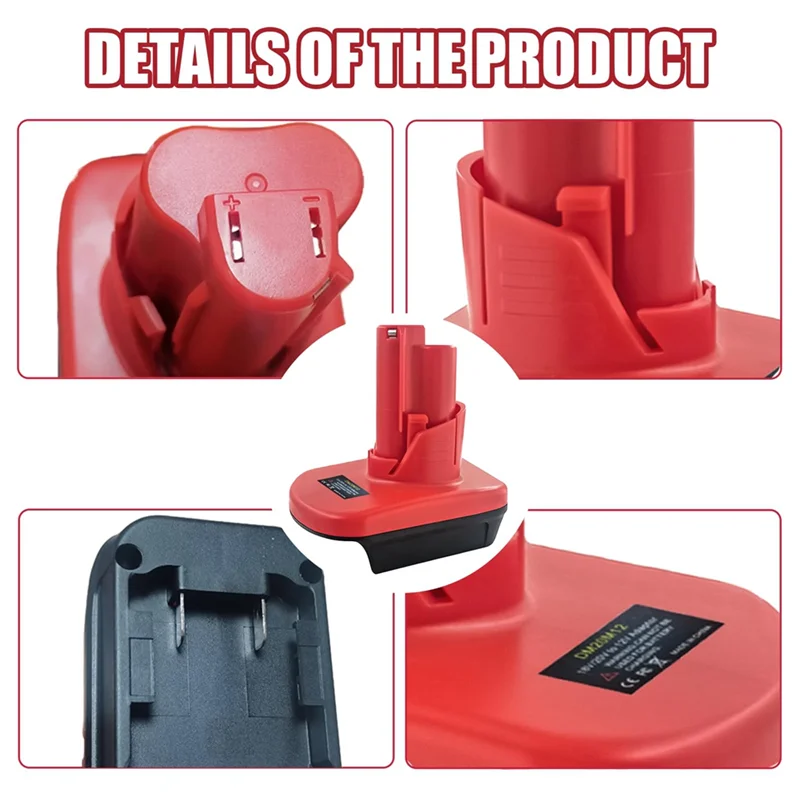 ABFKL DM20M12 Battery Adapter for Dewalt 20V for Milwaukee 18V M18 Battery Convert to for Milwaukee 12V M12 Cordless Tools
