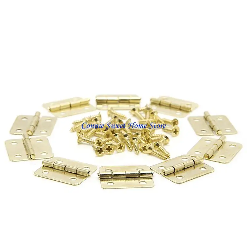 LXAF 10x Kitchen Cabinet Door 4 Holes Drawer Hinges Jewelry Box Furniture 18x16mm