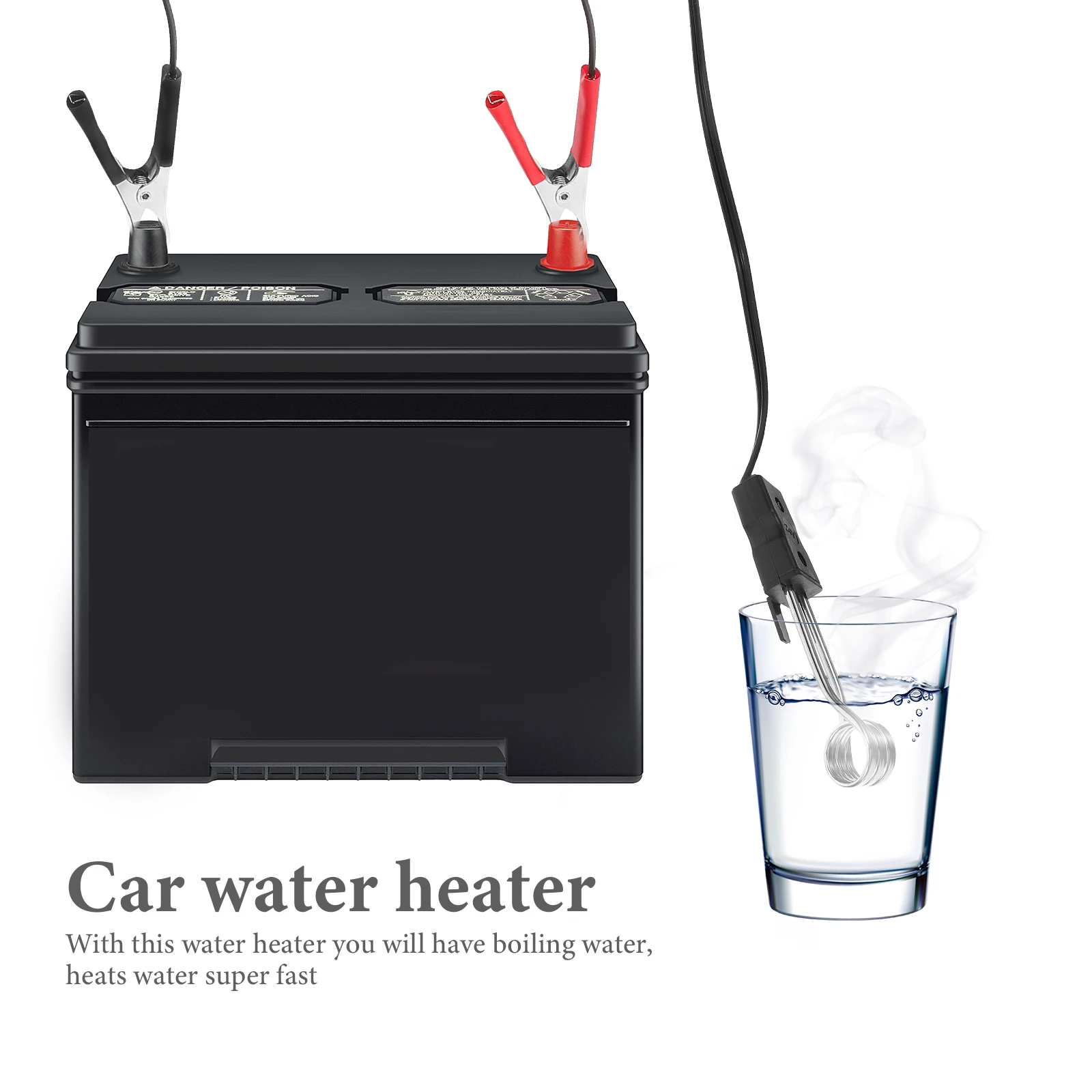 

24V Car Water Heater Clamp Immersion Heater Auto Supplies Quick Heating Portable Tool For Vehicles 24 Volt Accessories