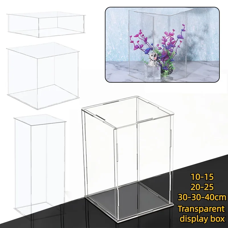 Clear Acrylic Display Case Countertop Box Organizer Stand Dustproof Protection Showcase for Action Figures/Toys/Collectible