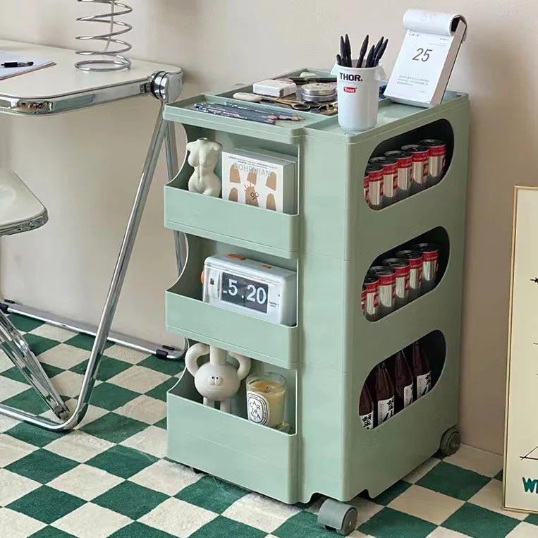 

Three-layer bedside table Nordic creative furniture Internet celebrity ins wind removable locker Rotary storage cabinet