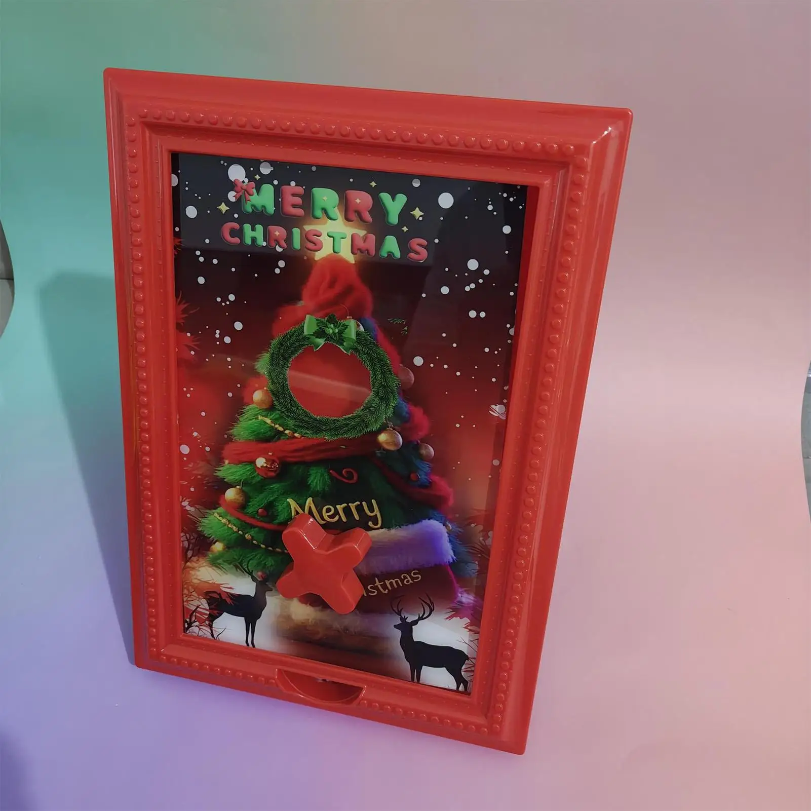 Photo Frame Candy Dispenser Handy Storage Rack Christmas Candy Box Dispenser Photo Frame for Vending Bean Cereal Home Decor