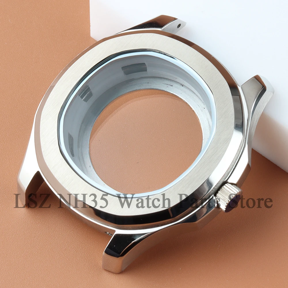 42mm Watch Case Black Rubber Bracelet 10ATM Waterproof Fit NH35 NH36 Movement Stainless Steel 31.5mm Dial Hands Green Luminous