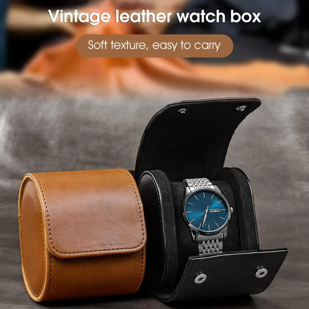 Watch Display Case Liner Design Compact Size Protect Watch Faux Leather Unisex Watch Storage Box With Removable Pillow For Home