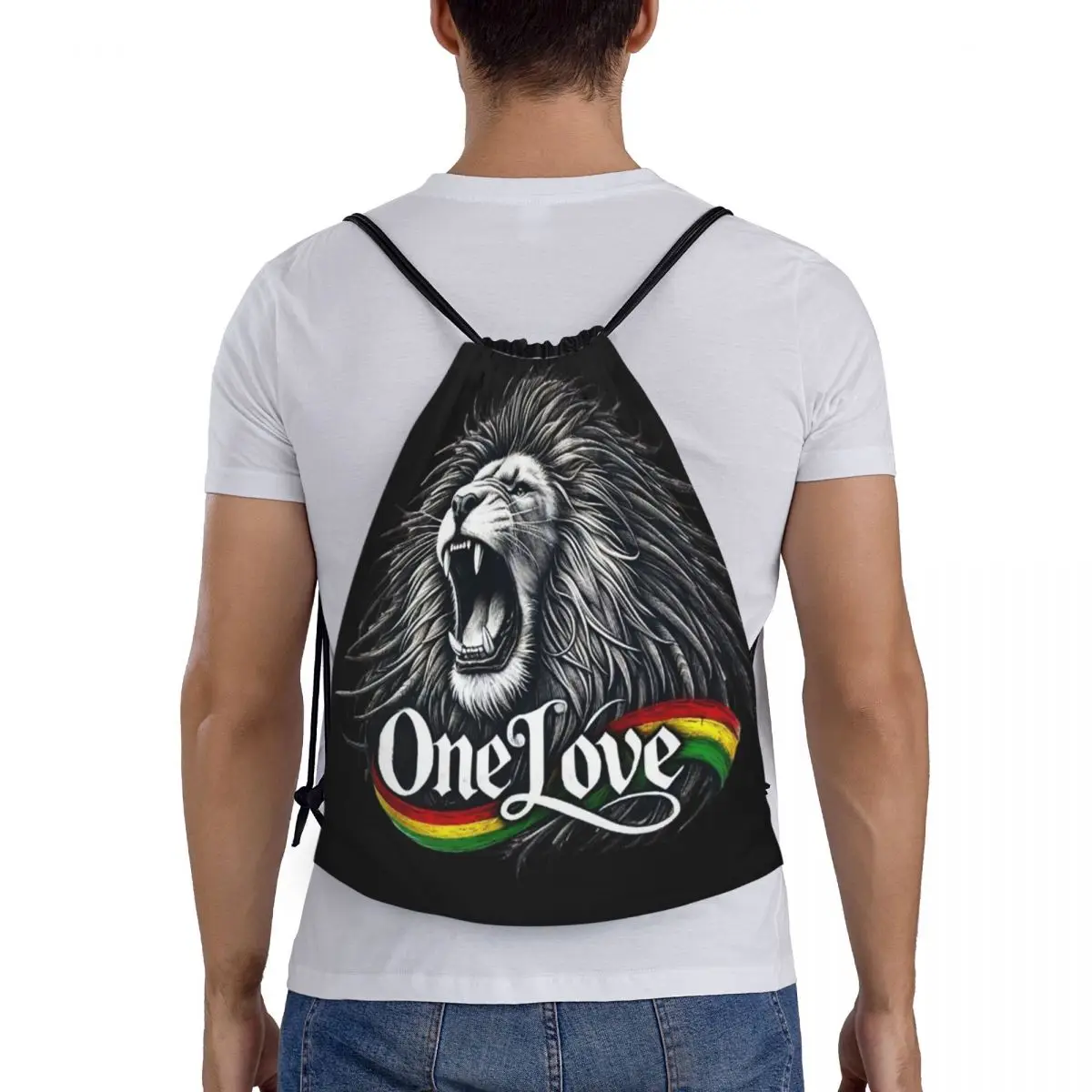 

Rastafarian Amaiquina Reggae Rasta Lion Street Skullies Backpacks Drawstring Bags Sundries Bag Book Bags for Travel Students