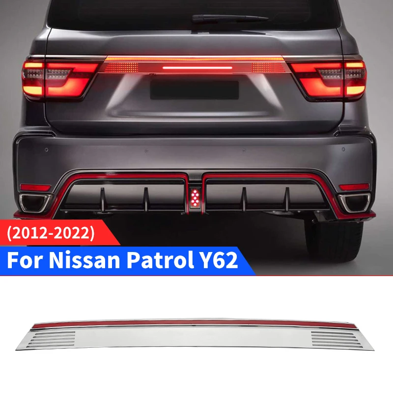 For 2012-2023 Nissan Patrol Y62 LED Tailgate Stop Lamp Lamp Exterior Modification Accessories Tailgate Decorative Strip Change