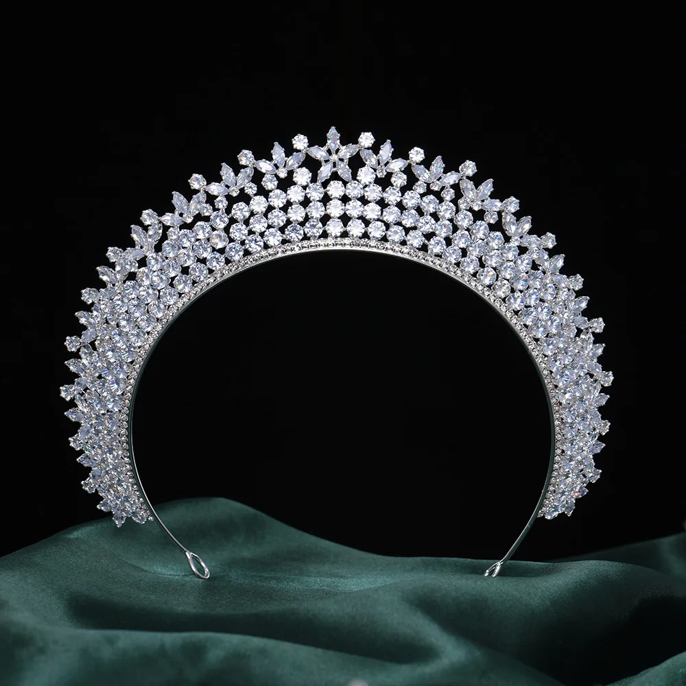 Luxury Bride Crown For Wedding Headdress Zirconia CZ Vintage Bridal Tiaras Crowns Birthday Party Prom Hair Jewelry Headpiece