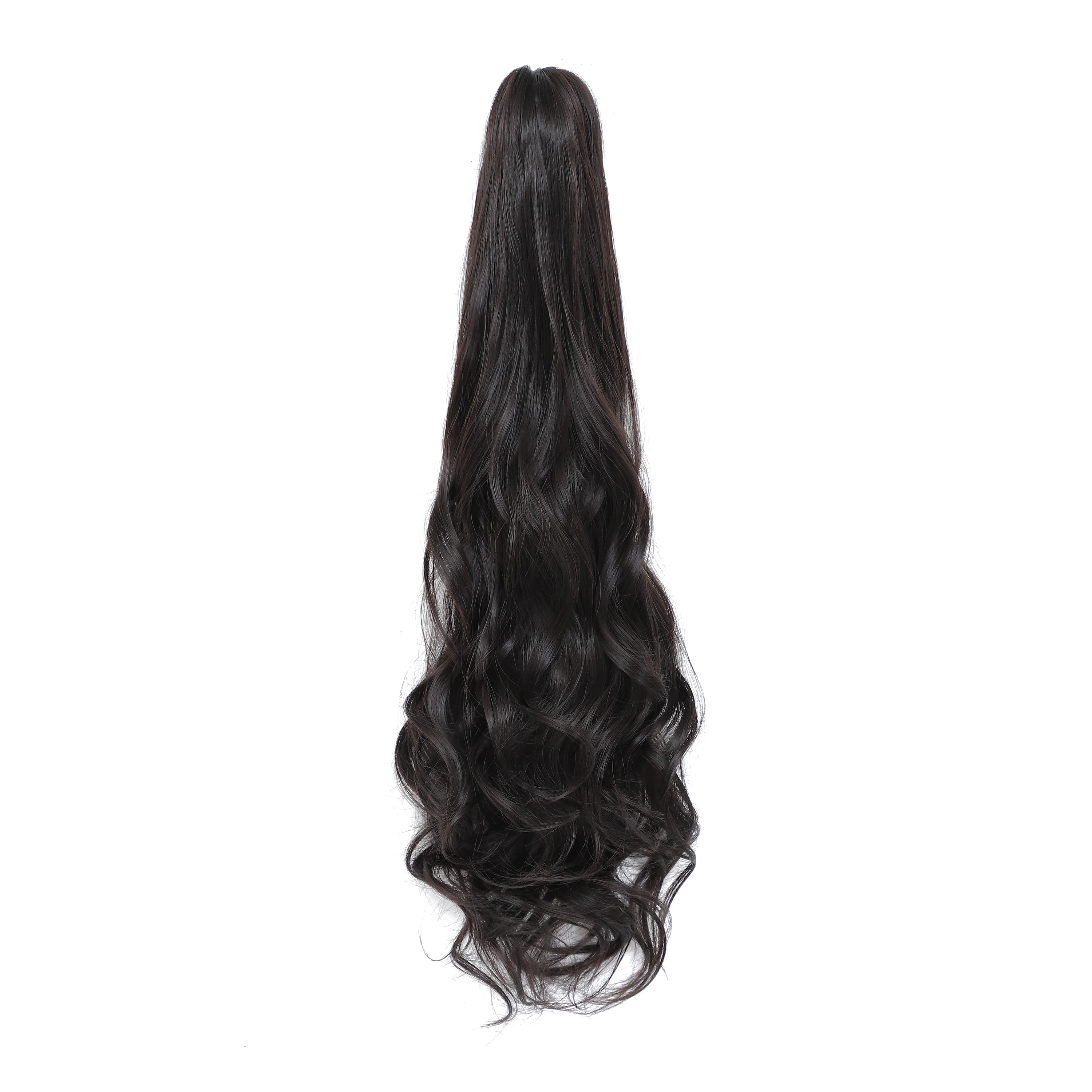 Long Wave Claw Clip Ponytail Extension, Synthetic Heat Resistant False Hair Piece