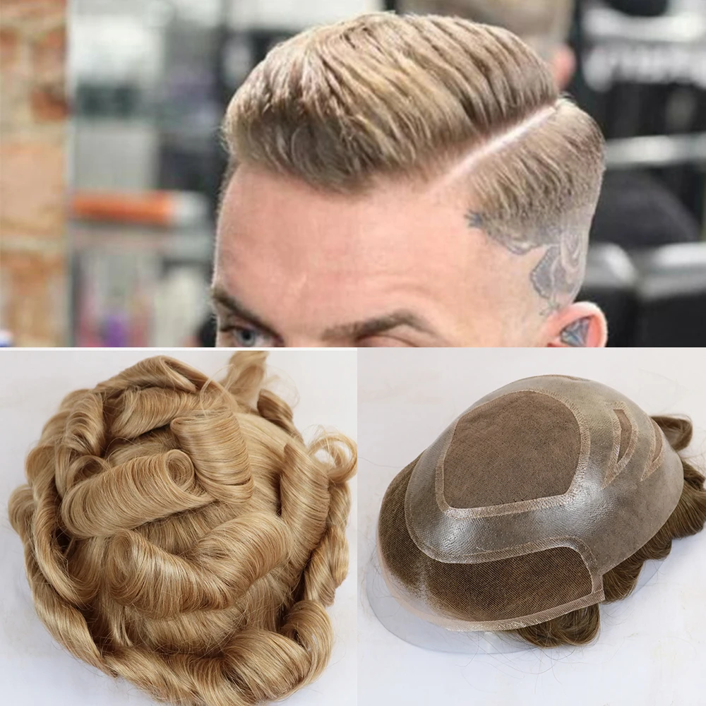 1B80 1B50 Gray Human Hair Lace Front Ventilated Male Toupee Versalite High End Virgin Human Hair Capillary Prosthesis Hairpieces