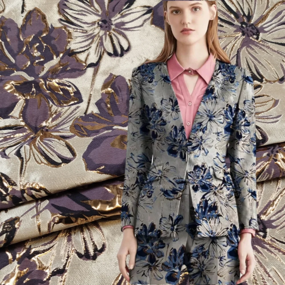 

Жаккардовая классическая ткань с металлической проволокой для шитья, пышная юбка, ветровка, костюм, парча, одежда для выступлений, ткань