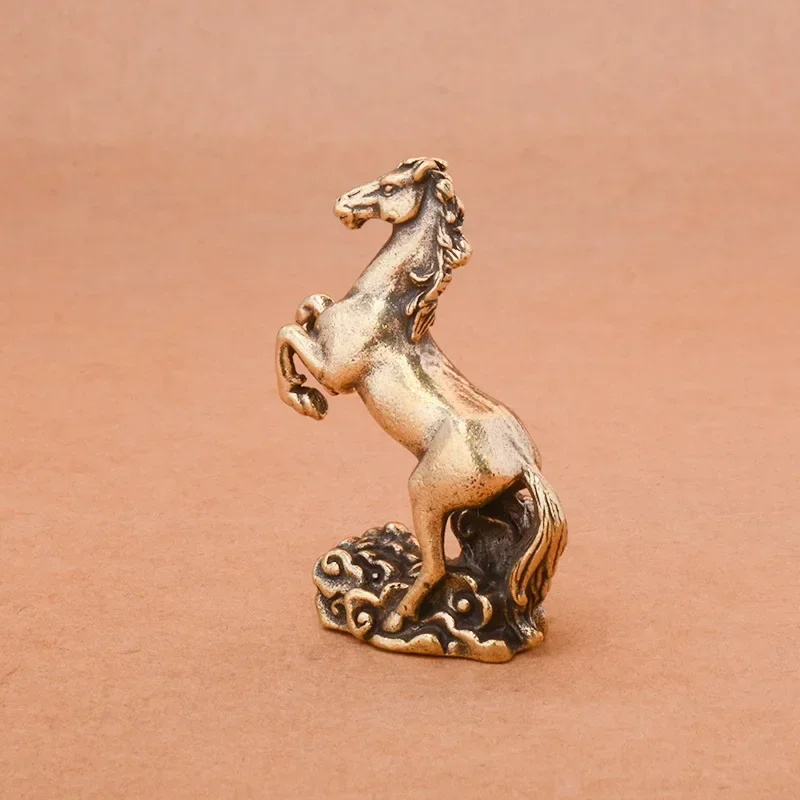 

Vintage Copper Zodiac Horse Small Statue Feng Shui Ornaments Brass Lucky Animal Miniatures Figurines Desktop Decorations Crafts