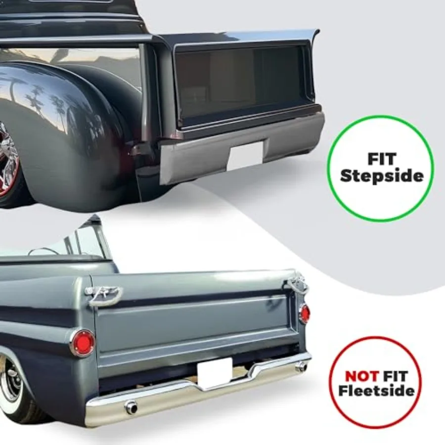 مقلاة لف المصد الخلفي متوافقة مع 19471953 تشيفي السلسلة الأولى جي إم سي لوحة التقاط شاحنة خطوة الجانب الصلب لإعادة المركبات الكلاسيكية