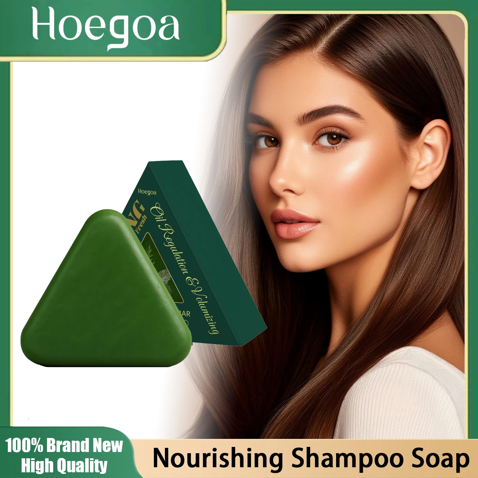 

Травяной шампунь для удаления перхоти, глубокая очистка головы, облегчение зуда, уменьшение масла, укрепление корней волос, мыло для волос с зеленым треугольником