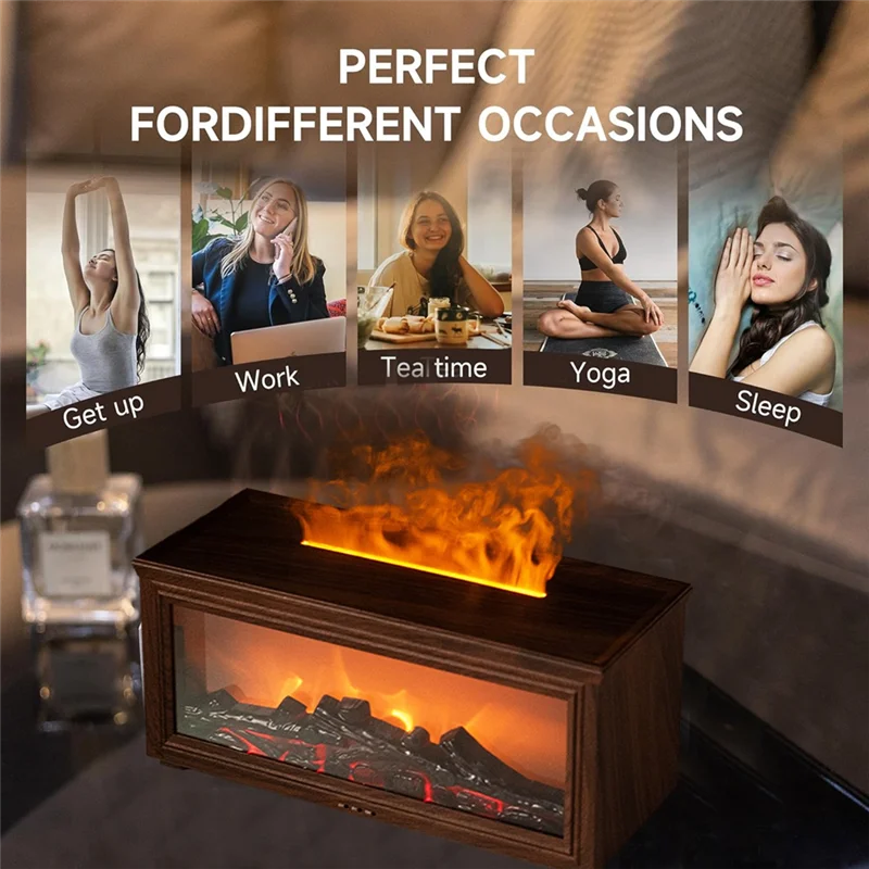 A56T-диффузор для ароматерапии, имитация камина с динамическим эффектом пламени, красочный диффузор для ароматерапии для дома и офиса B