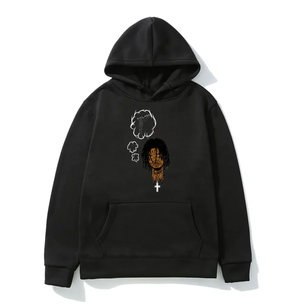 

Fredo Santana Hip Hop Rap Oversized Sweatshirt Street Black Warm Hooded Sweater Teens Print Trend All-match Hoodie Men Women